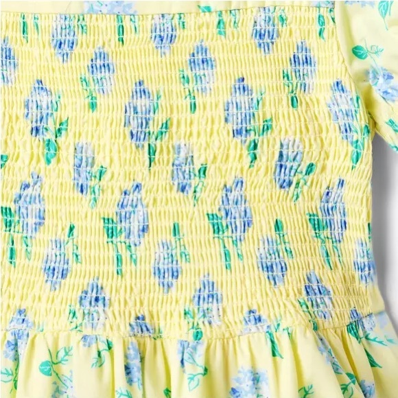 JANIE & JACK VGUC Smocked Floral Pastel Peter Pan Collar Dress - Picture 5 of 5